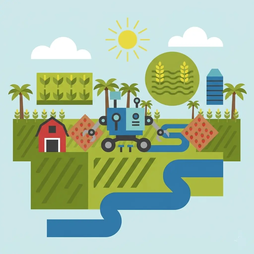 Agricultural robot in plantation